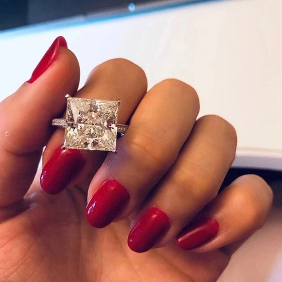 boutique Jewelry - *NEW💎925 Sterling Silver Diamond Halo Square Ring